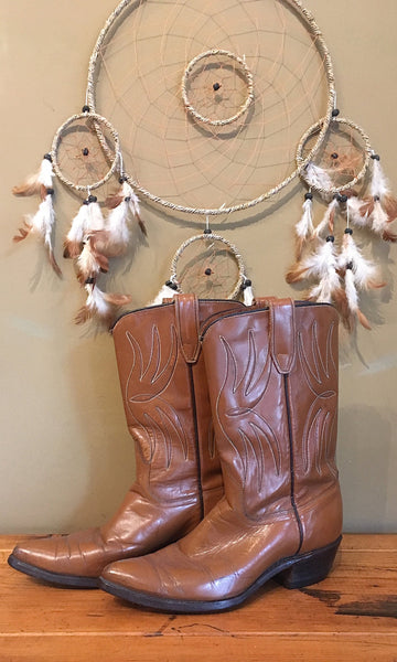 WESTERN FRONT 1960s Brown Acme Leather Cowgirl Boots, Sz 6