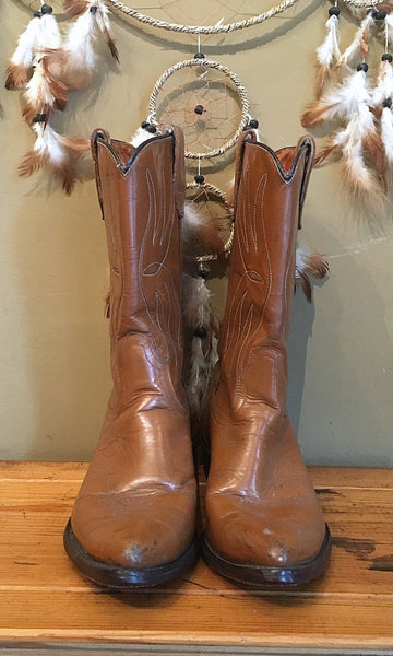 WESTERN FRONT 1960s Brown Acme Leather Cowgirl Boots, Sz 6