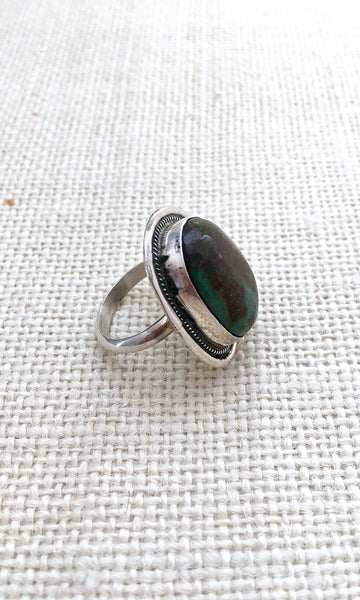 STONE IN LOVE Sterling Silver and Green Turquoise Chimney Butte Ring, Size 7