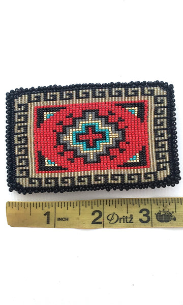 BEAD IT Navajo Rug Style Beaded Belt Buckle