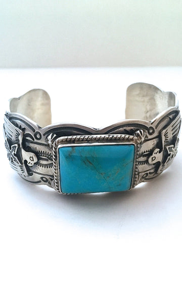 TURQUOISE ROCKS Turquoise & Sterling Navajo Cuff by Marcella James