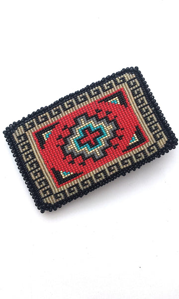 BEAD IT Navajo Rug Style Beaded Belt Buckle