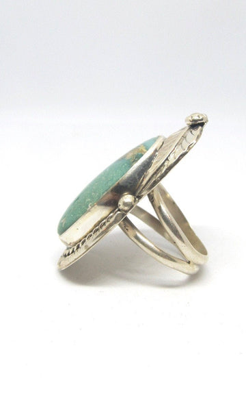 RING IT ON Navajo Turquoise & Silver Feather Ring, Sz 8