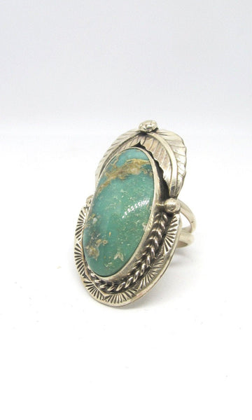 RING IT ON Navajo Turquoise & Silver Feather Ring, Sz 8