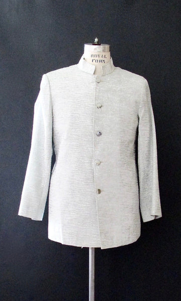 SPARKLE PLENTY 1960s Renoir Metallic Lurex Nehru Jacket, Size Mens Medium