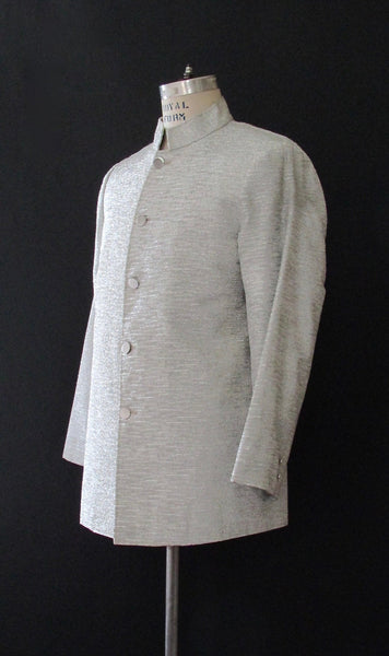 SPARKLE PLENTY 1960s Renoir Metallic Lurex Nehru Jacket, Size Mens Medium