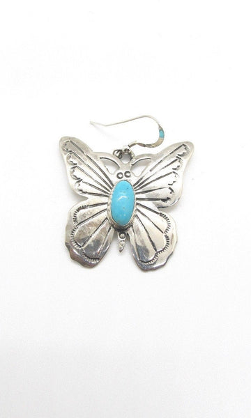 RUSSELL SAM Navajo Butterfly Sterling Silver and Turquoise Earrings