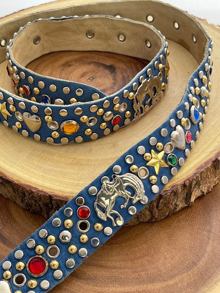 GET WAISTED 80s Sand Castle Studded and Jeweled Belt, Small to Large